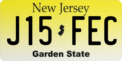 NJ license plate J15FEC