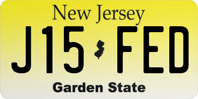 NJ license plate J15FED