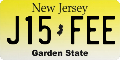 NJ license plate J15FEE