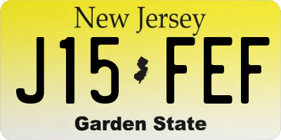 NJ license plate J15FEF