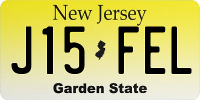 NJ license plate J15FEL
