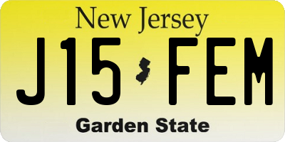 NJ license plate J15FEM