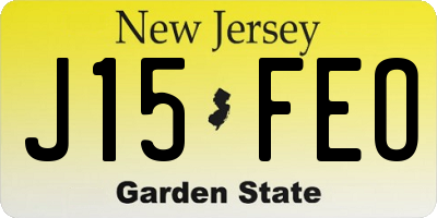 NJ license plate J15FEO