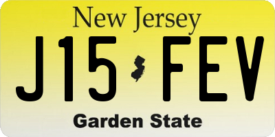 NJ license plate J15FEV
