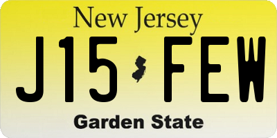 NJ license plate J15FEW