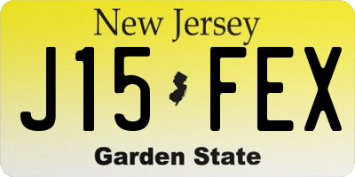 NJ license plate J15FEX