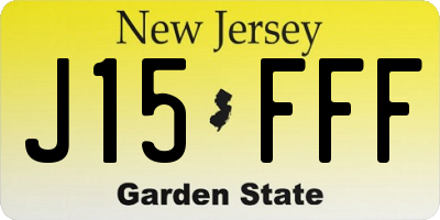 NJ license plate J15FFF