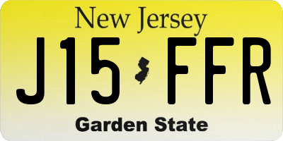 NJ license plate J15FFR