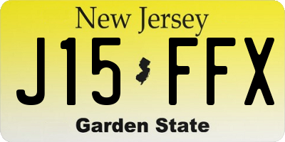 NJ license plate J15FFX