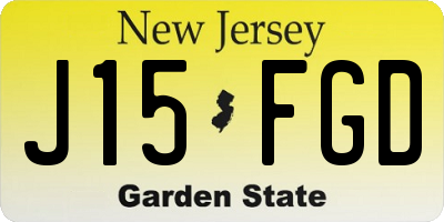 NJ license plate J15FGD