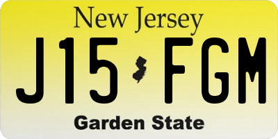 NJ license plate J15FGM