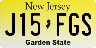 NJ license plate J15FGS