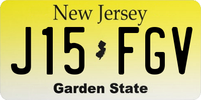 NJ license plate J15FGV