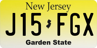 NJ license plate J15FGX
