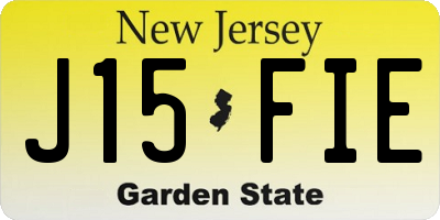 NJ license plate J15FIE