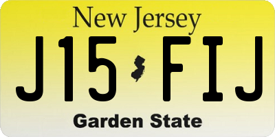 NJ license plate J15FIJ