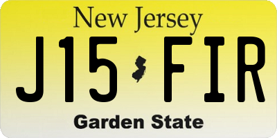 NJ license plate J15FIR
