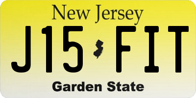 NJ license plate J15FIT