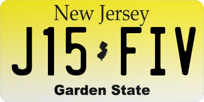 NJ license plate J15FIV
