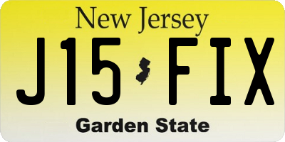 NJ license plate J15FIX