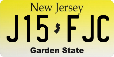 NJ license plate J15FJC