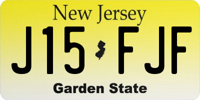 NJ license plate J15FJF