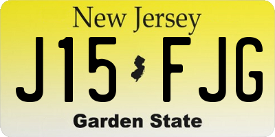 NJ license plate J15FJG