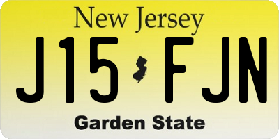 NJ license plate J15FJN