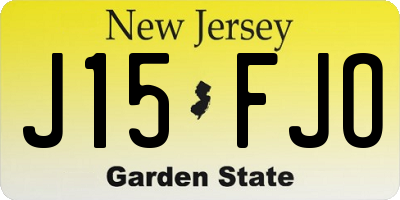 NJ license plate J15FJO