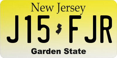 NJ license plate J15FJR