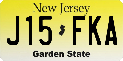 NJ license plate J15FKA