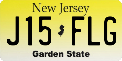 NJ license plate J15FLG