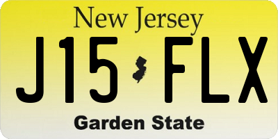 NJ license plate J15FLX