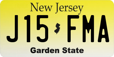 NJ license plate J15FMA