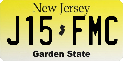 NJ license plate J15FMC