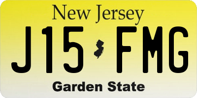 NJ license plate J15FMG