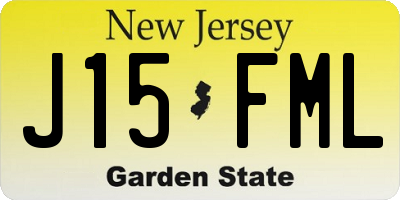 NJ license plate J15FML