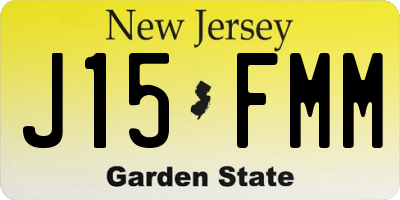 NJ license plate J15FMM