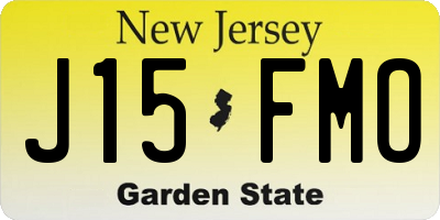 NJ license plate J15FMO