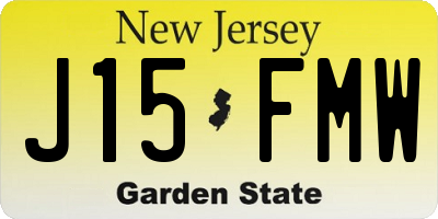 NJ license plate J15FMW