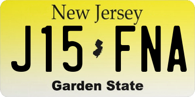 NJ license plate J15FNA