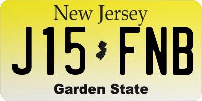 NJ license plate J15FNB