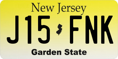 NJ license plate J15FNK