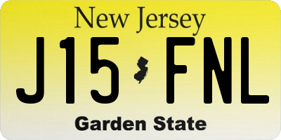 NJ license plate J15FNL