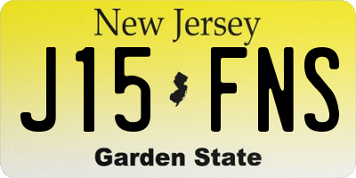 NJ license plate J15FNS