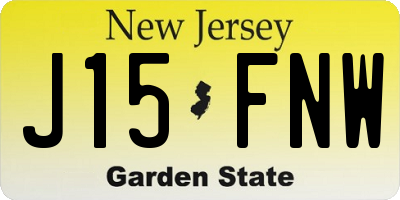 NJ license plate J15FNW