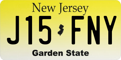 NJ license plate J15FNY