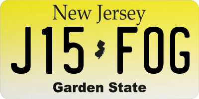 NJ license plate J15FOG