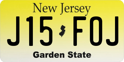 NJ license plate J15FOJ