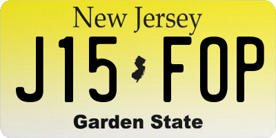 NJ license plate J15FOP